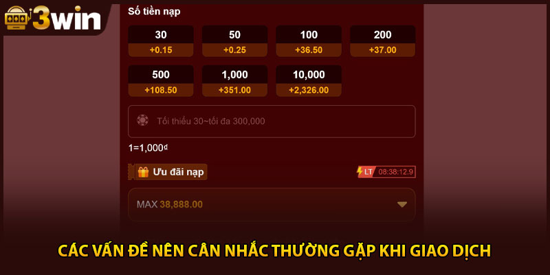 Các vấn đề nên cân nhắc thường gặp khi giao dịch